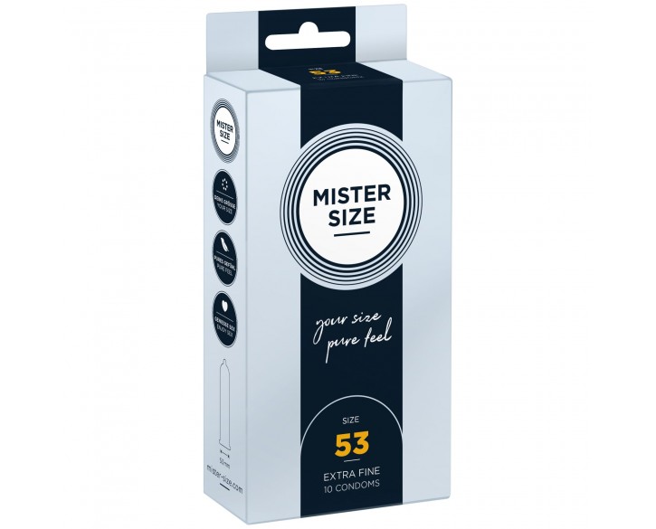 Презервативи Mister Size - pure feel - 53 (10 condoms), товщина 0,05 мм