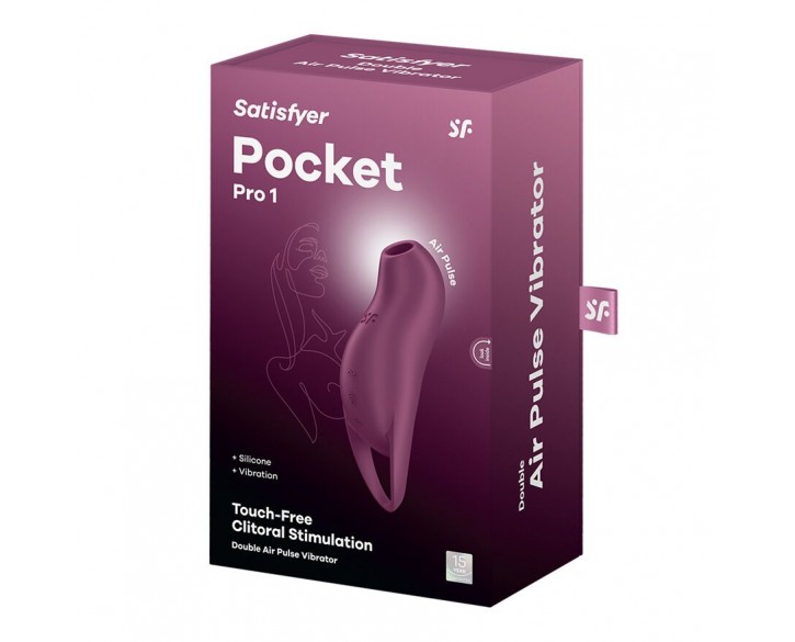 Вакуумний кліторальний стимулятор з вібрацією Satisfyer Pocket Pro 1 Purple