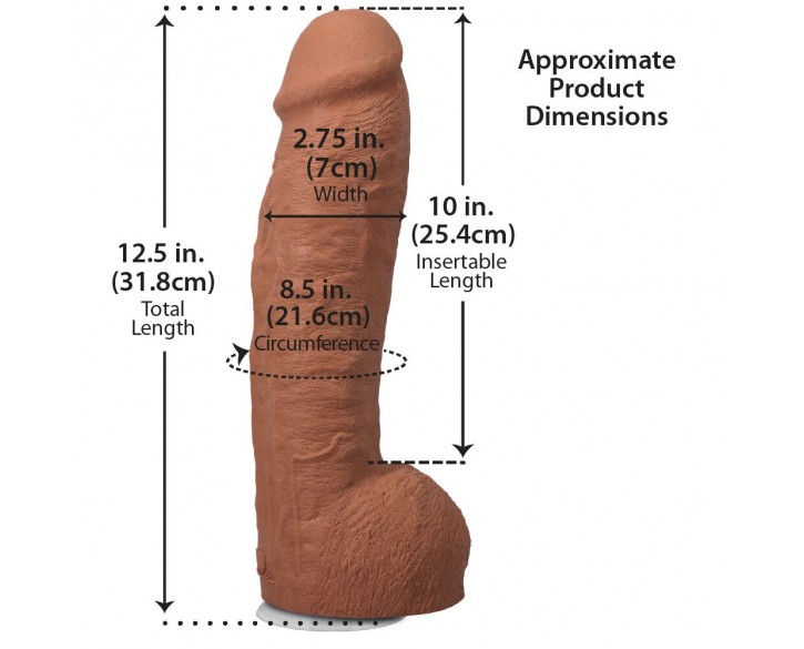 Фалоімітатор Doc Johnson The Realistic Cock ULTRASKYN - 12 Inch Hung with Balls Caramel