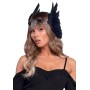 Пов’язка на голову з крилами Leg Avenue Feather headband Black, пір’я та натуральна шкіра