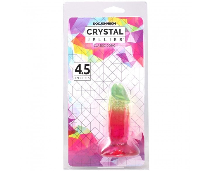 Фалоімітатор Doc Johnson Crystal Jellies - 4.5 Inch Classic Dong - Rainbow