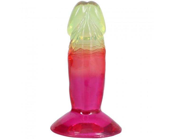 Фалоімітатор Doc Johnson Crystal Jellies - 4.5 Inch Classic Dong - Rainbow