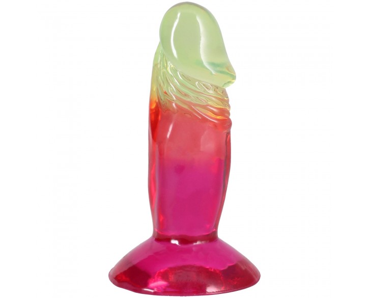 Фалоімітатор Doc Johnson Crystal Jellies - 4.5 Inch Classic Dong - Rainbow
