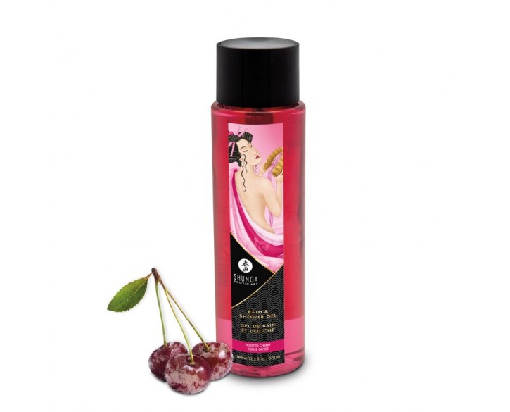 Гель для душу Shunga Shower Gel – Frosted Cherry (370 мл) з рослинними оліями та вітаміном Е