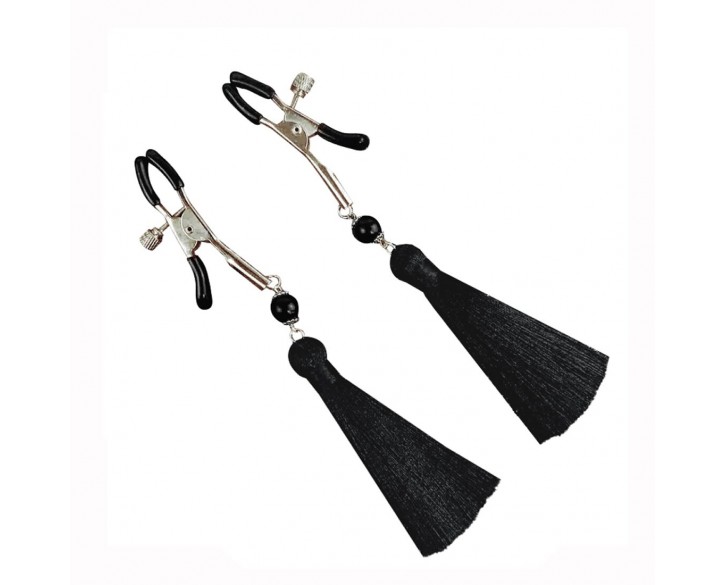 Затискач для сосків Art of Sex - Nipple clamps Black Tassels