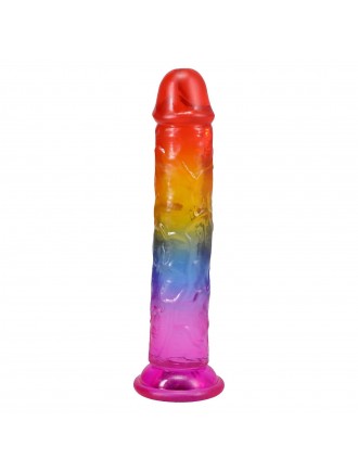 Фалоімітатор Doc Johnson Crystal Jellies - 7 Inch Сlassic Dong - Rainbow