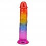 Фалоімітатор Doc Johnson Crystal Jellies - 7 Inch Сlassic Dong - Rainbow