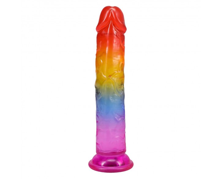 Фалоімітатор Doc Johnson Crystal Jellies - 7 Inch Сlassic Dong - Rainbow