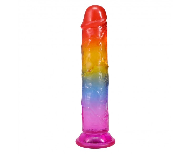 Фалоімітатор Doc Johnson Crystal Jellies - 7 Inch Сlassic Dong - Rainbow