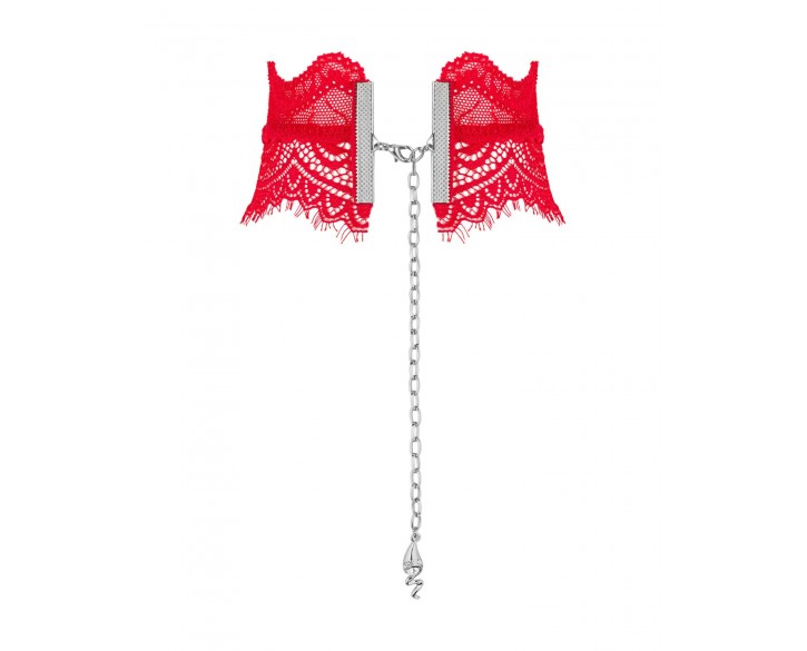 Широкий мереживний чокер Obsessive Bergamore choker, red