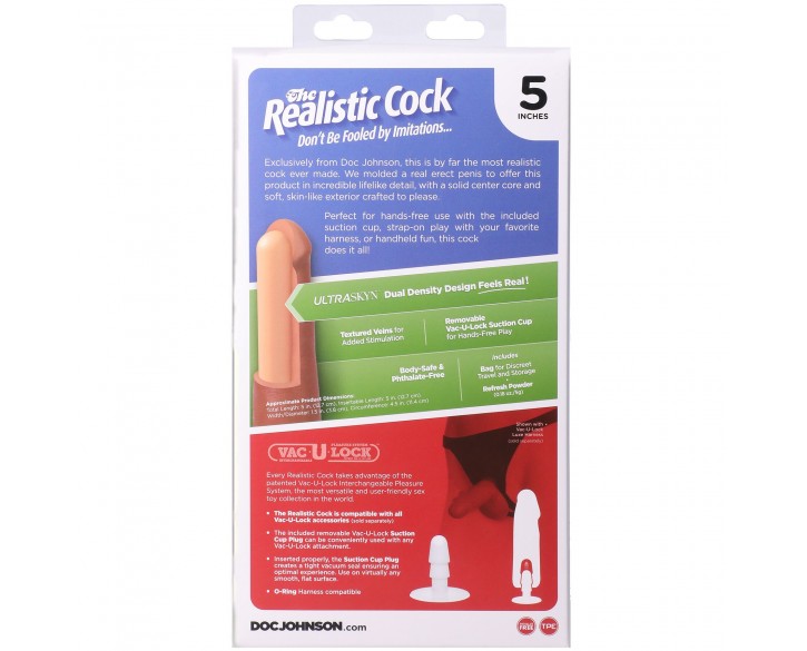 Фалоімітатор Doc Johnson The Realistic Cock ULTRASKYN - 5 Inch Vanilla