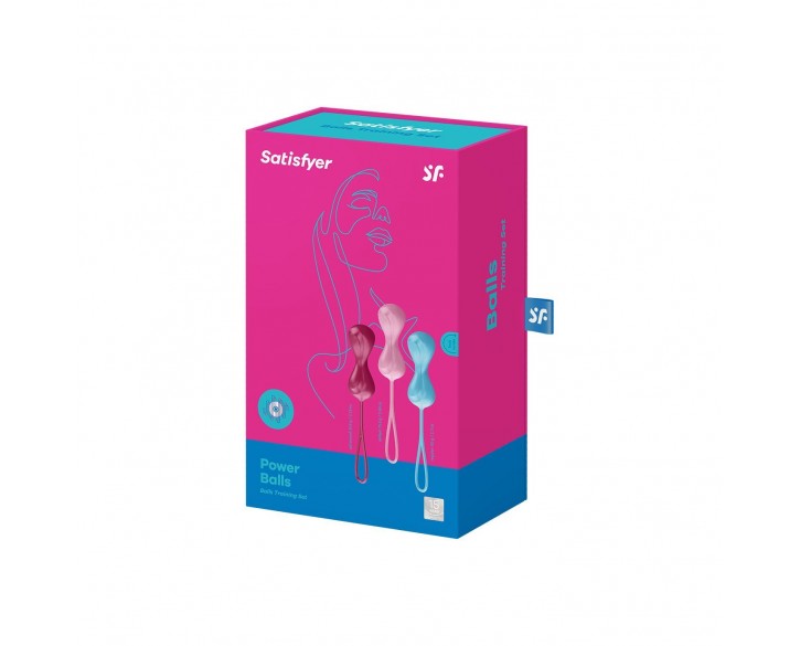 Вагінальні кульки Satisfyer Power Balls (3 пари), діаметр 3,4см, маса 60-76-92г, з кулькою всередині