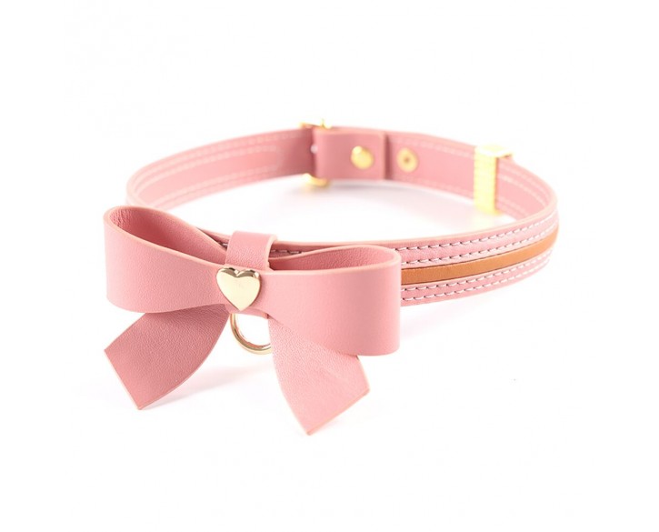 Повідець LOCKINK SEVANDA Love Heart Butterfly Leather Collar Set - Pink