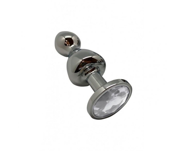 Металева анальна пробка Wooomy Lollypop Double Ball Metal Plug M, діаметр 3,1 см, довжина 9,4 см