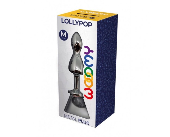 Металева анальна пробка Wooomy Lollypop Double Ball Metal Plug M, діаметр 3,1 см, довжина 9,4 см