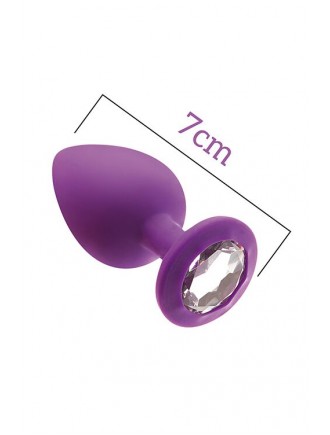 Анальна пробка з кристалом MAI Attraction Toys №47 Purple, довжина 7см, діаметр 2,8 см