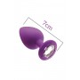 Анальна пробка з кристалом MAI Attraction Toys №47 Purple, довжина 7см, діаметр 2,8 см