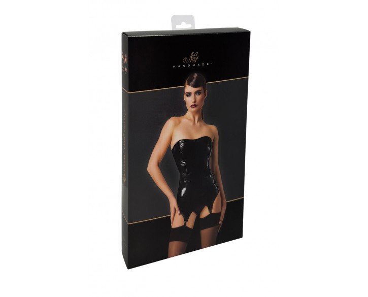 Корсет із підв'язками для панчіх Noir Handmade F381 Dominae Venom PVC corset-belt S