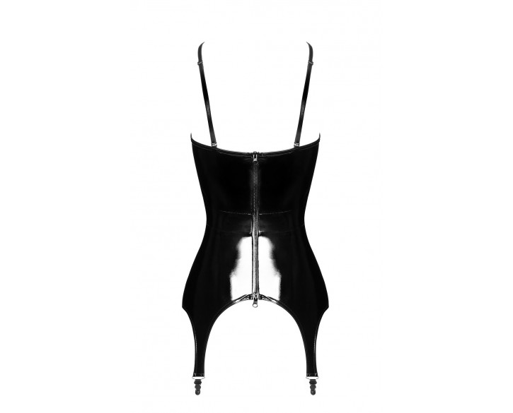 Корсет із підв'язками для панчіх Noir Handmade F381 Dominae Venom PVC corset-belt S