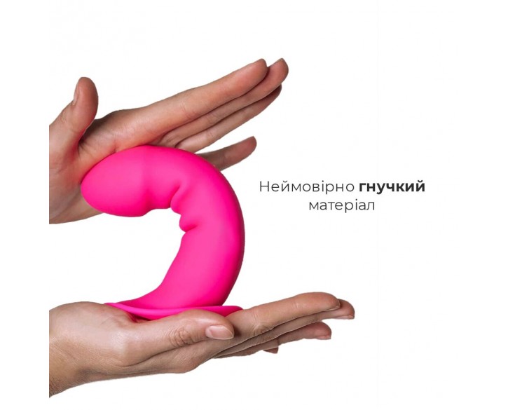 Дилдо з присоскою Adrien Lastic Hitsens 2 Pink, відмінно для страпона, макс діаметр 4 см, довжина 16