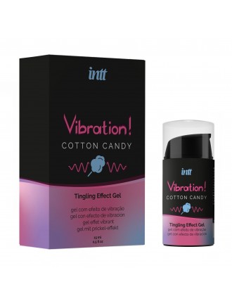 Рідкий вібратор Intt Vibration Cotton Candy (15 мл), густий гель, дуже смачний, діє до 30 хвилин