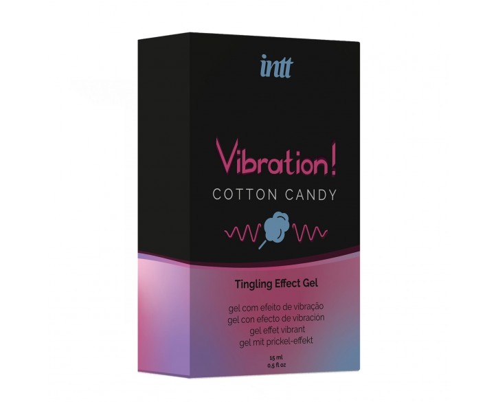 Рідкий вібратор Intt Vibration Cotton Candy (15 мл), густий гель, дуже смачний, діє до 30 хвилин