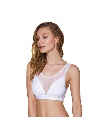 Топ з прозорою вставкою Passion PS002 TOP white, size M