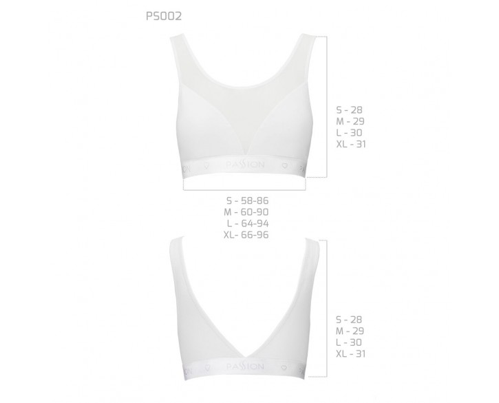 Топ з прозорою вставкою Passion PS002 TOP white, size M