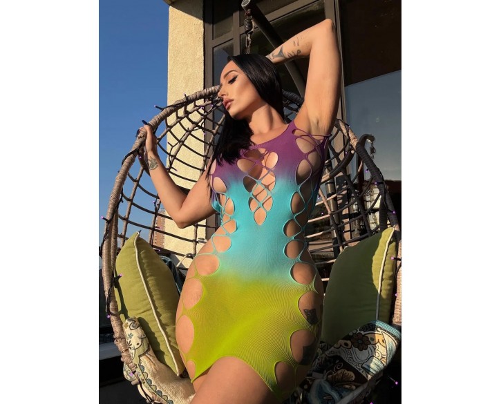 Сукня Leg Avenue Seamless Ombre Faux Lace Up Mini Dress One Size Ocean