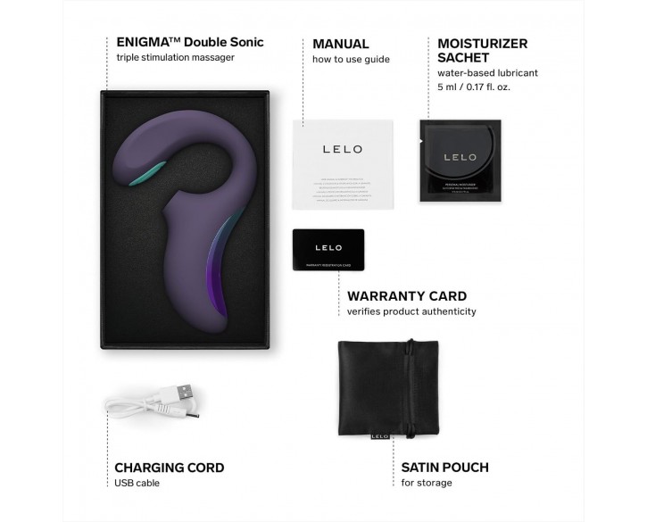 Кліторально-вагінальний звуковий стимулятор LELO Enigma Double Sonic Cyber Purple