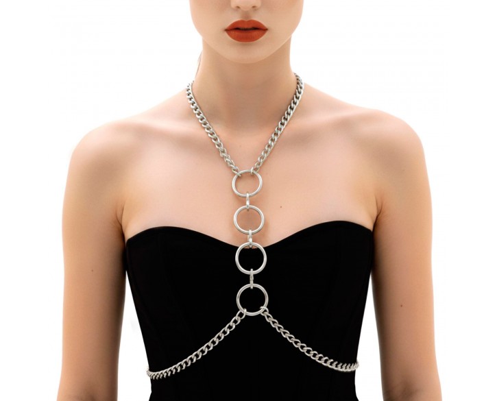 Металева портупея Art of Sex - Mango, колір срібло, XS-2XL