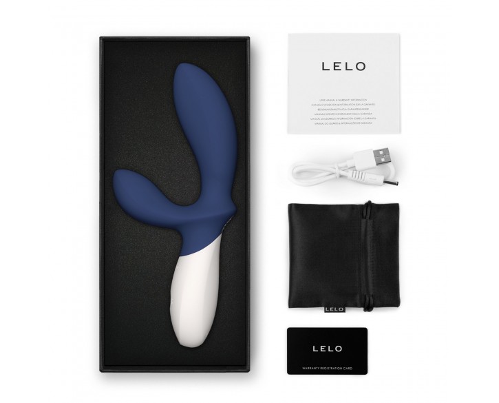Масажер простати LELO Loki Wave 2 Base Blue, 2 мотори, манливий рух + вібрація