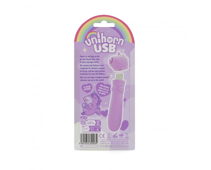 Вібратор-єдиноріжка Unihorn USB Bullet – Karma Lilac, віброкуля, USB-зарядка, 10 режимів