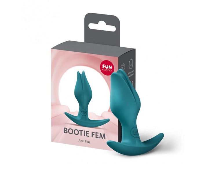 Анальна пробка Fun Factory BOOTIE FEM Bottle Green, у вигляді бутона, діаметр 2,9 см, тонкий обмежувач