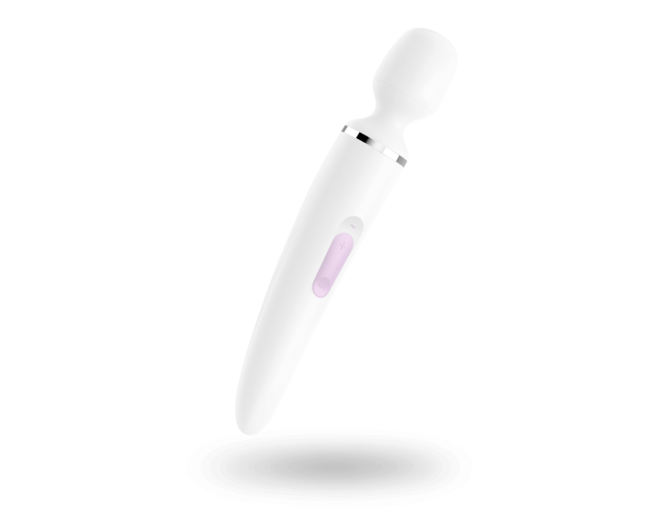 Вібромасажер Satisfyer Wand-er Woman (White/Chrome), водонепроникний, потужний, розмір XXL