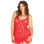 Пеньюар Leg Avenue Rose Lace Flair Chemise Red Plus Size