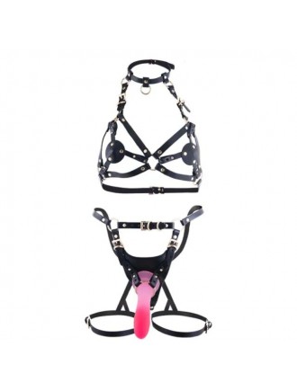 Сбруя зі страпоном LOCKINK SEVANDA Queen Sheba Set with Pink Dildo