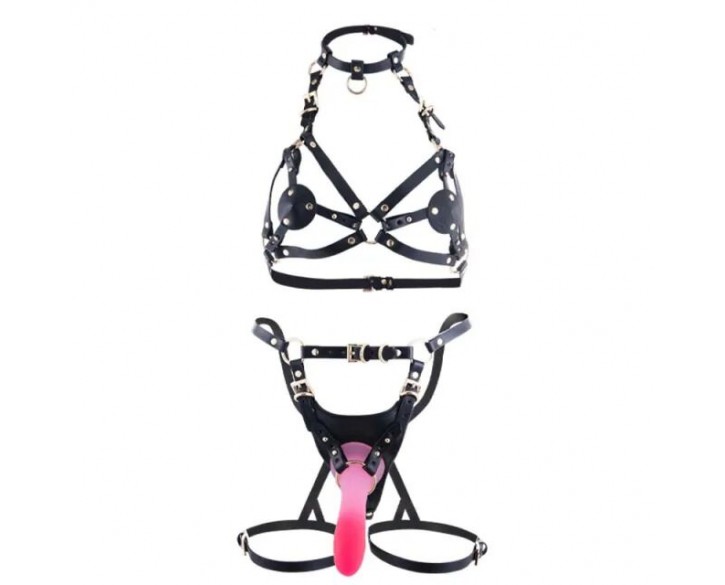 Сбруя зі страпоном LOCKINK SEVANDA Queen Sheba Set with Pink Dildo