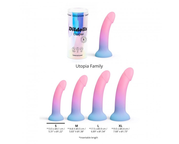 Дилдо з кольоровим градієнтом Love To Love DILDOLLS - UTOPIA S ультрам'який