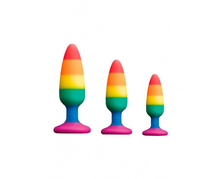 Силіконова анальна пробка Wooomy Hiperloo Silicone Rainbow Plug S, діаметр 2,4 см, довжина 9 см