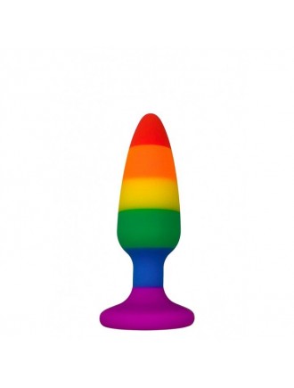 Силіконова анальна пробка Wooomy Hiperloo Silicone Rainbow Plug S, діаметр 2,4 см, довжина 9 см