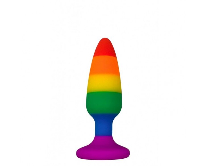 Силіконова анальна пробка Wooomy Hiperloo Silicone Rainbow Plug S, діаметр 2,4 см, довжина 9 см