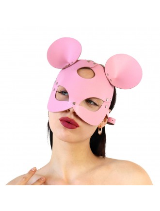 Шкіряна маска зайчика Art of Sex - Mouse Mask, колір Рожевий