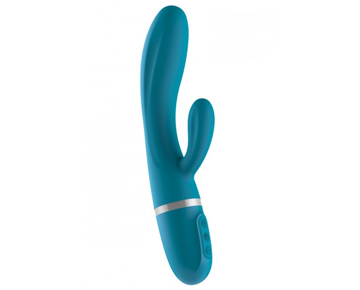 Вібратор-кролик Liebe Bend It Plus Ocean Blue, гнучкий, 2 мотори, 10 режимів
