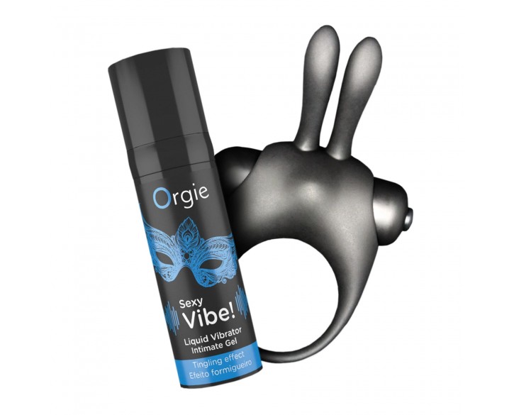 Набір Orgie Vibe Bunny: рідкий вібратор та ерекційне віброкільце