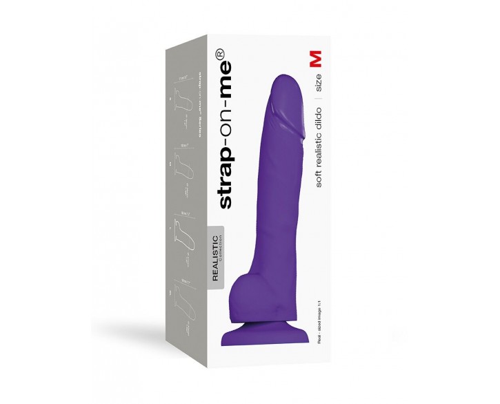 Реалістичний фалоімітатор Strap-On-Me SOFT REALISTIC DILDO Violet - Size M