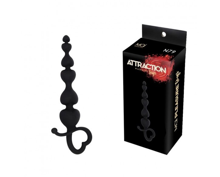 Анальні буси MAI Attraction Toys №79 Black, довжина 18 см, діаметр 3,1 см