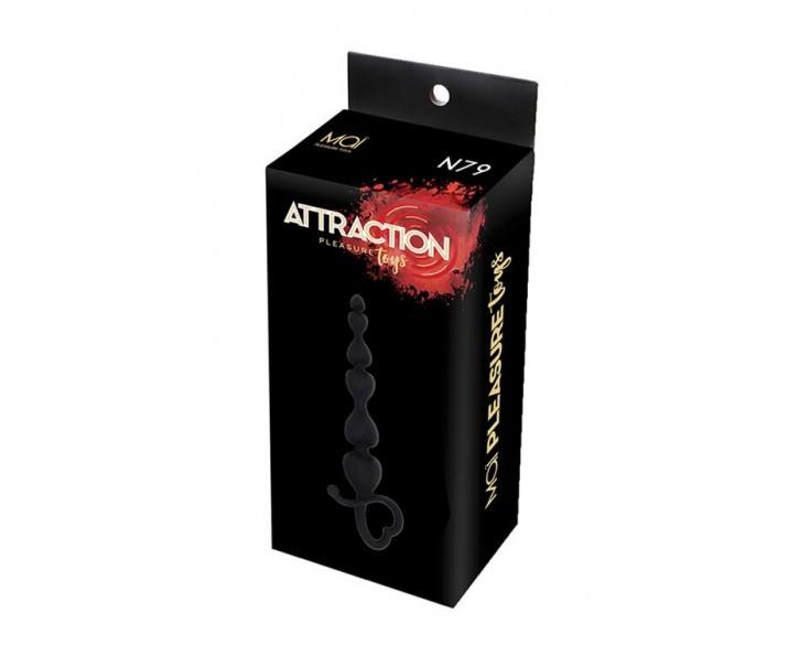 Анальні буси MAI Attraction Toys №79 Black, довжина 18 см, діаметр 3,1 см