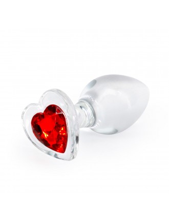 Скляна анальна пробка NS Novelties Crystal - Desires - Red Heart - Medium