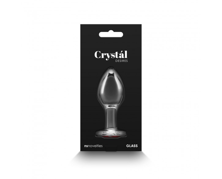 Скляна анальна пробка NS Novelties Crystal - Desires - Red Heart - Medium